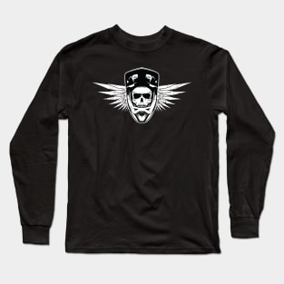 Skull biker with full face helmet. Long Sleeve T-Shirt